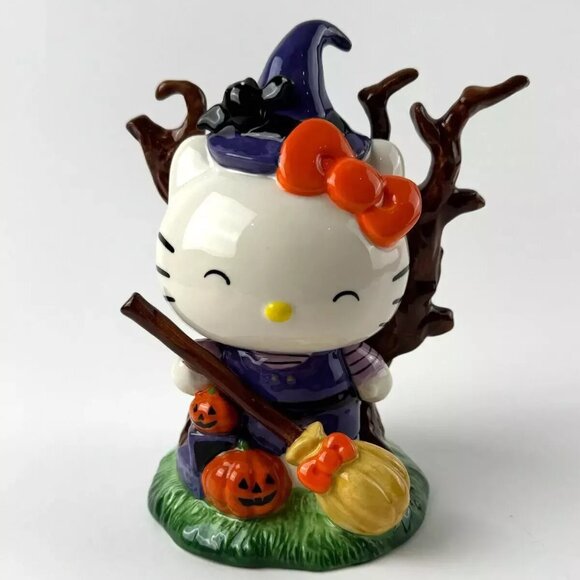 Hello Kitty Halloween Blue Sky Clayworks Witch with Broom Stick Ceramic 2024 - Picture 1 of 3